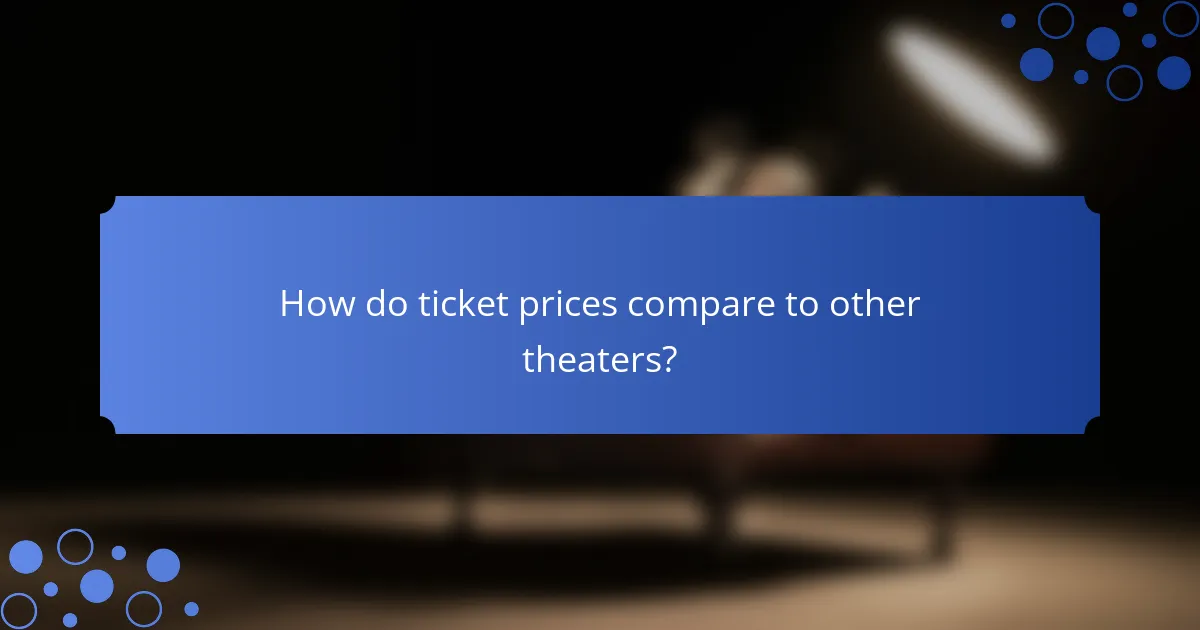 How do ticket prices compare to other theaters?