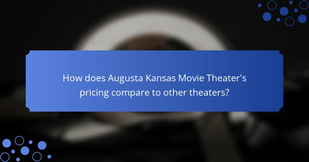 How does Augusta Kansas Movie Theater's pricing compare to other theaters?