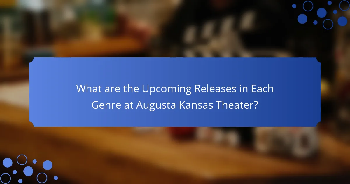 What are the Upcoming Releases in Each Genre at Augusta Kansas Theater?