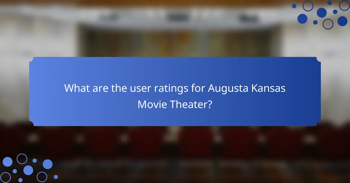 What are the user ratings for Augusta Kansas Movie Theater?
