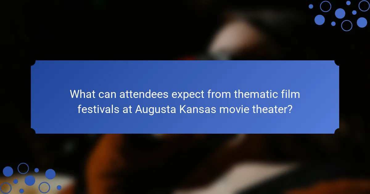 What can attendees expect from thematic film festivals at Augusta Kansas movie theater?