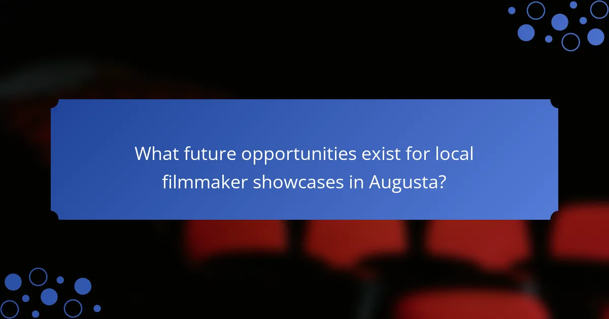 What future opportunities exist for local filmmaker showcases in Augusta?