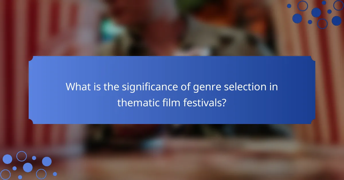 What is the significance of genre selection in thematic film festivals?